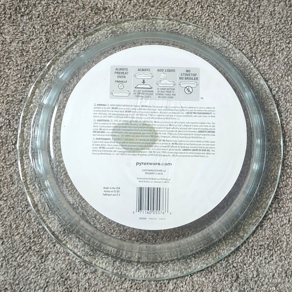 Brand New‎ Pyrex Easy Grab 9.5" Glass Pie Plate - Picture 10 of 11